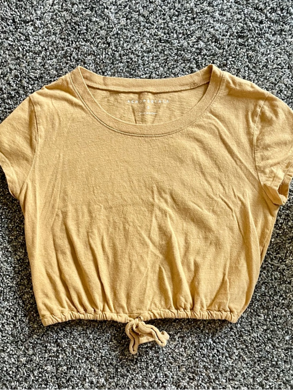 Aeropostale Orange Drawstring Crop Top Size Juniors Small